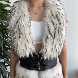 Leather jacket real fur